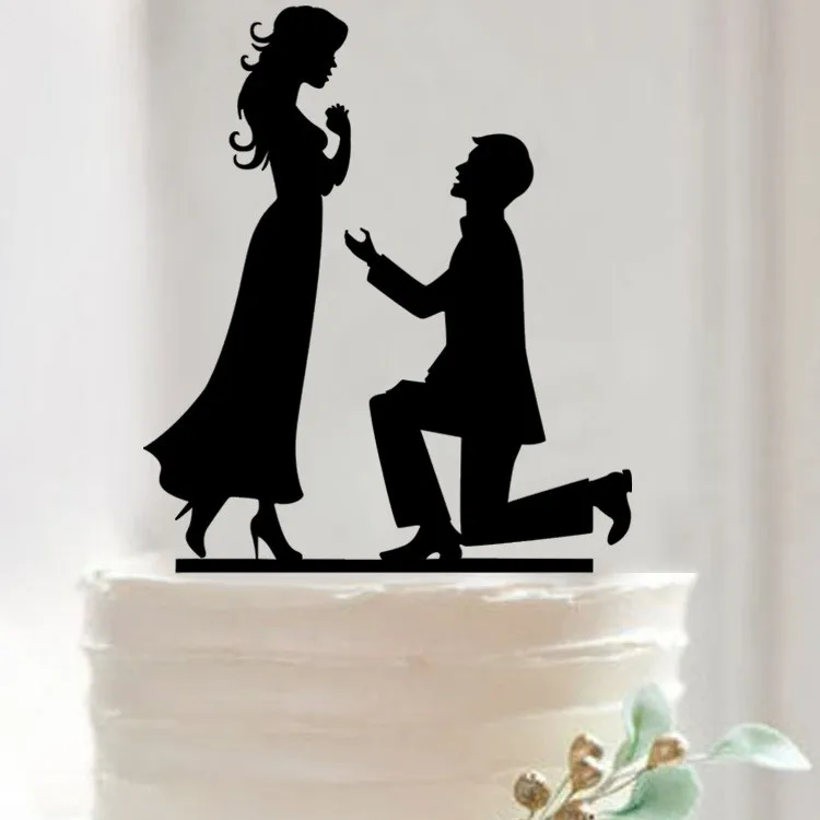Wedding Cake Topper Bride /& Groom You /& Me Black Acrylic Decoration